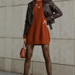 Rajstopy Floria z drobnej siateczki w kwiatowy wzór brązowe