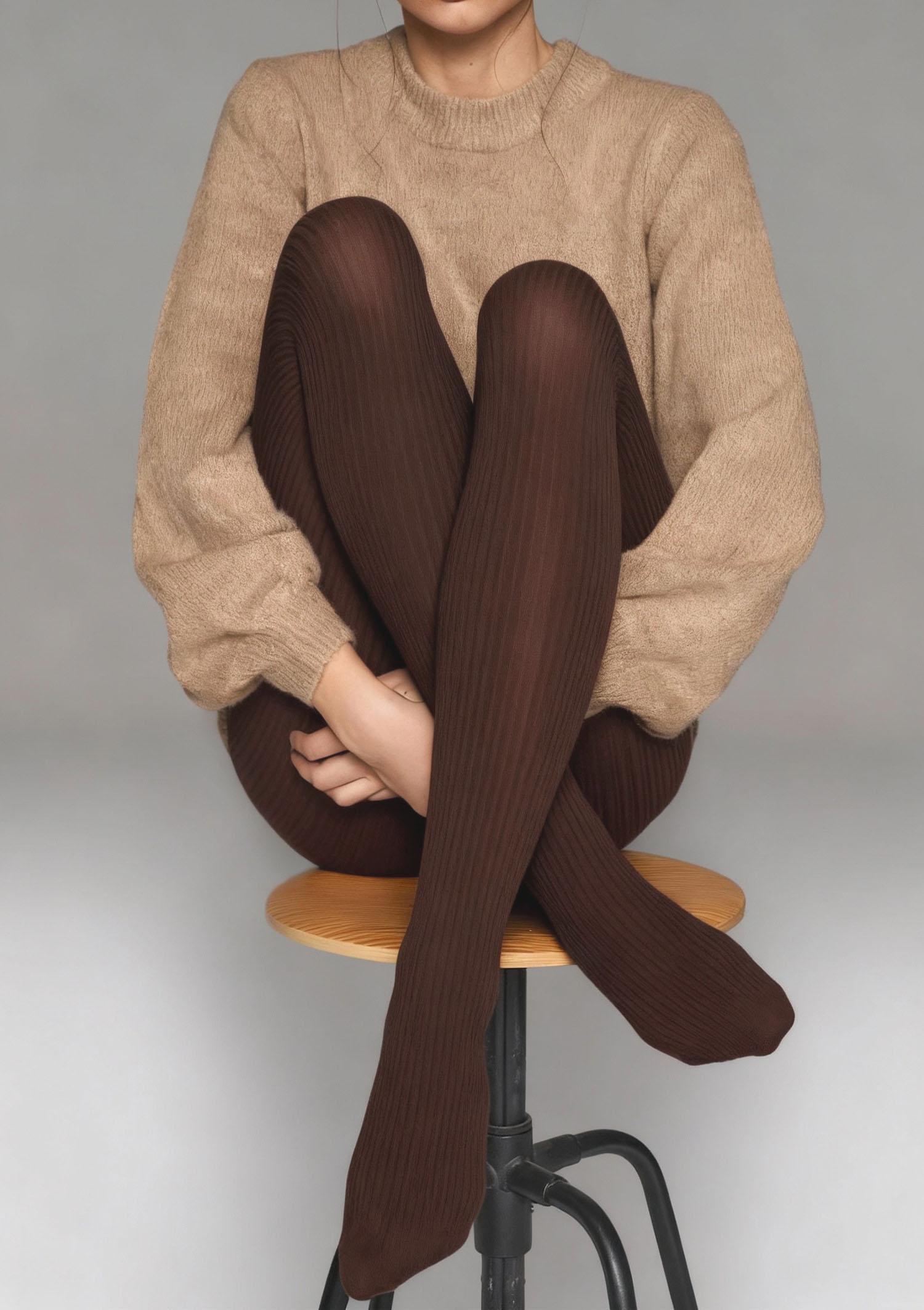 Rajstopy damskie Cashmerea z kaszmiru i wiskozy brązowe