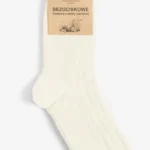 Skarpetki bezuciskowe merino Lambéa z wełny merynosa jagnięce ecru