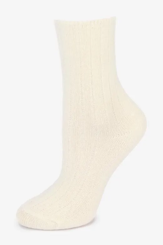Skarpetki bezuciskowe merino Lambéa z wełny merynosa jagnięce ecru