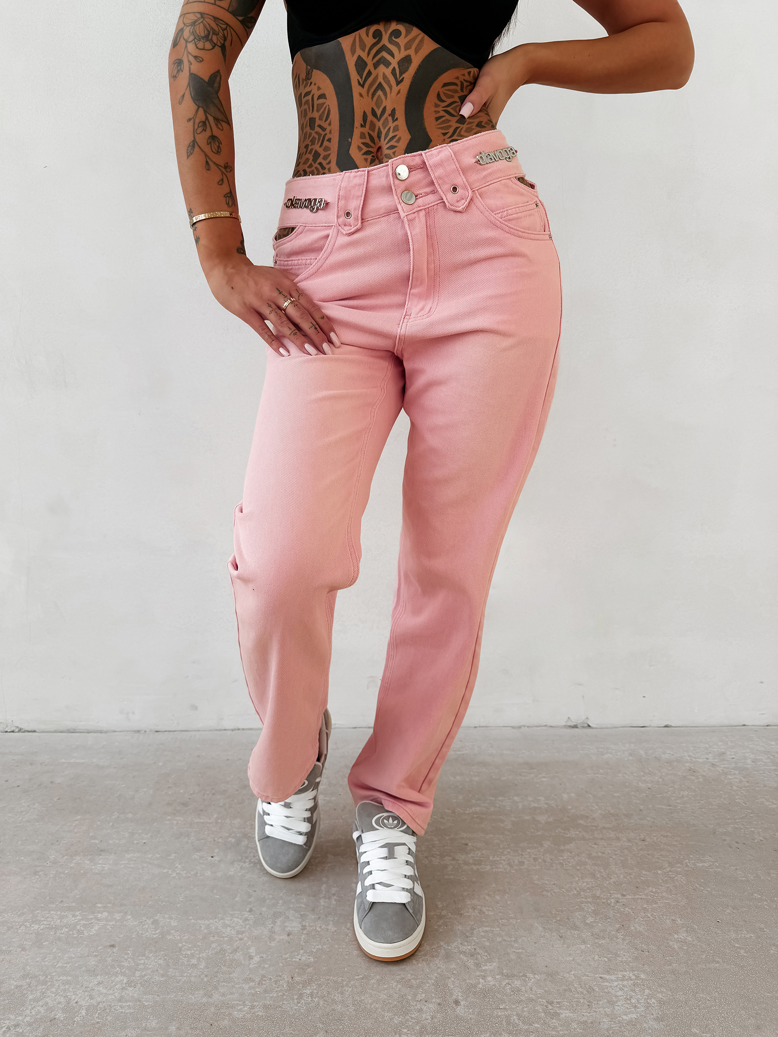 Spodnie damskie OLAVOGA EREDU pudrowy róż