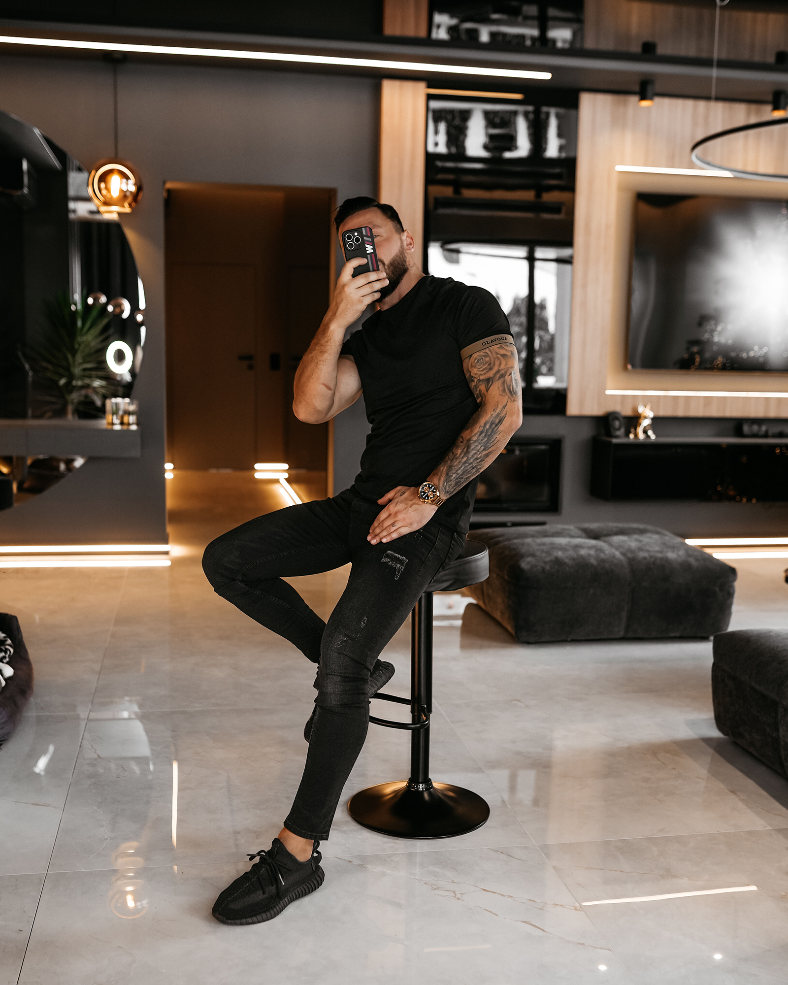 T-shirt męski OLAVOGA RAYSIER czarny