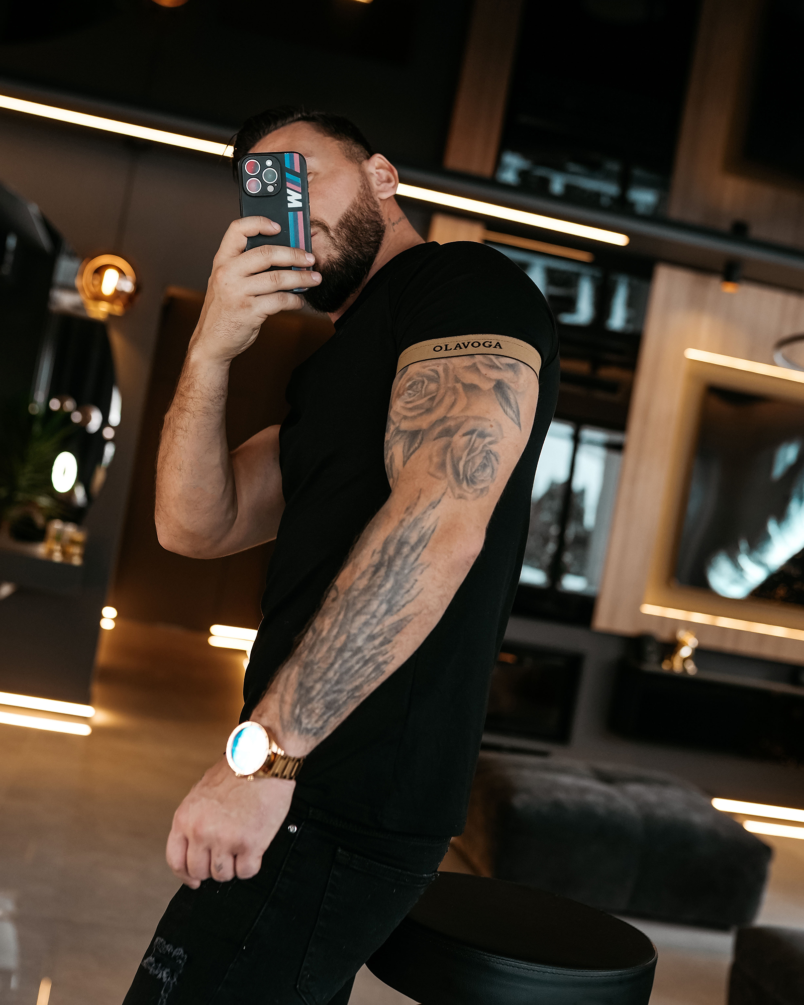 T-shirt męski OLAVOGA RAYSIER czarny