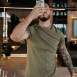 T-shirt męski OLAVOGA RAYSIER khaki