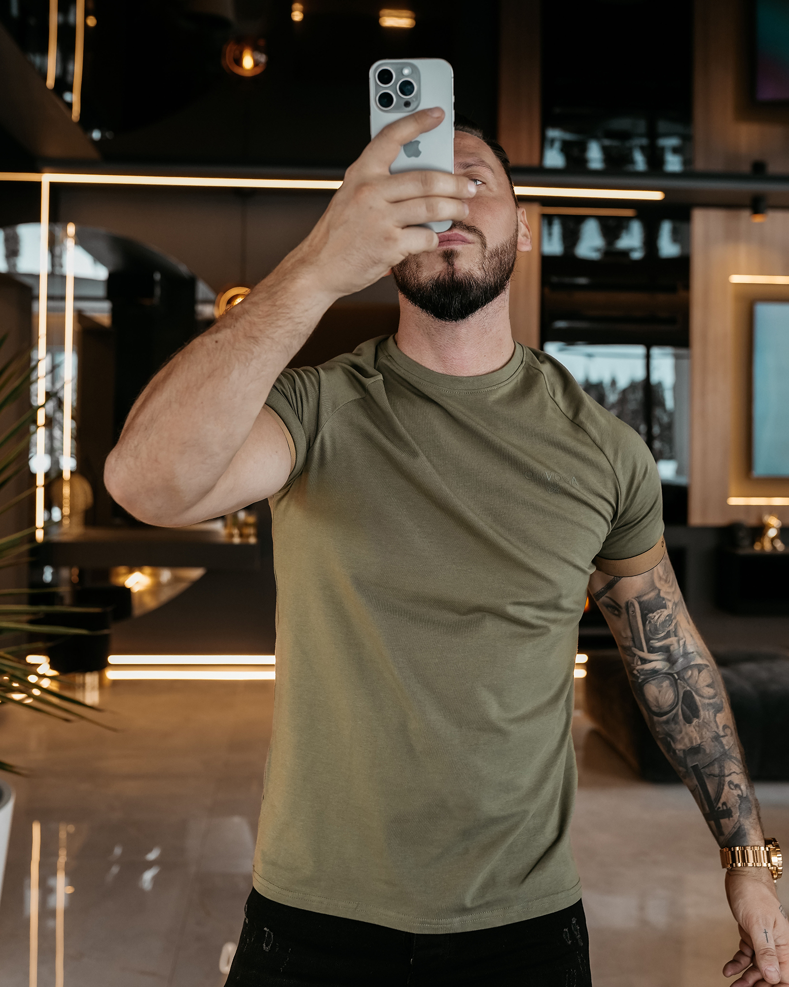 T-shirt męski OLAVOGA RAYSIER khaki