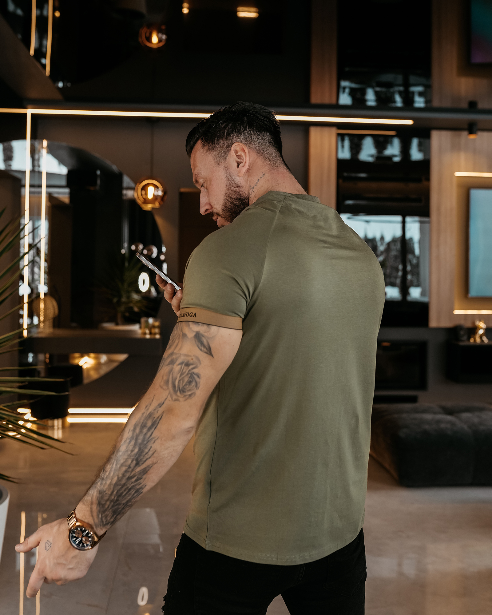 T-shirt męski OLAVOGA RAYSIER khaki