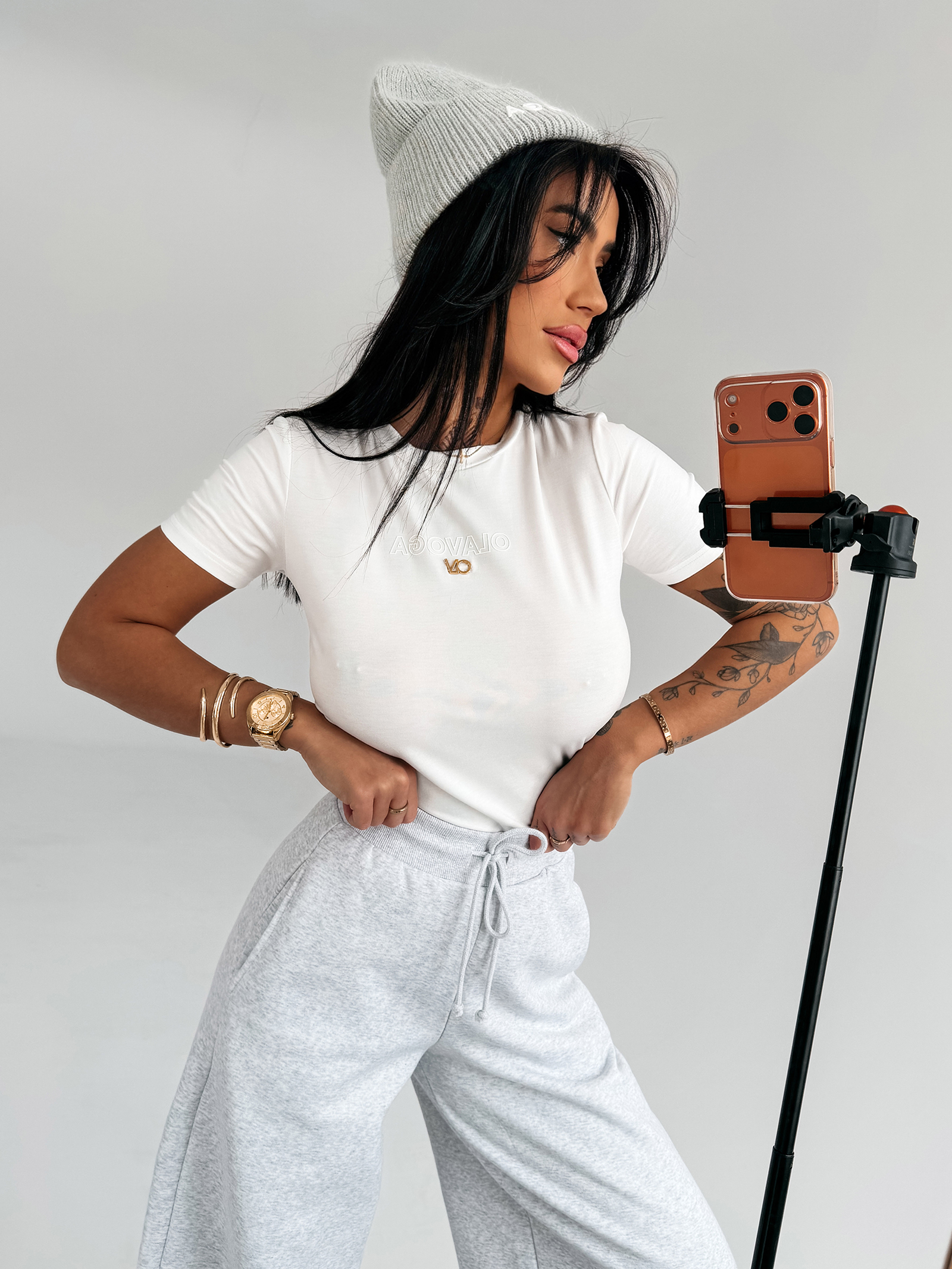 T-shirt damski OLAVOGA SIENA ecru