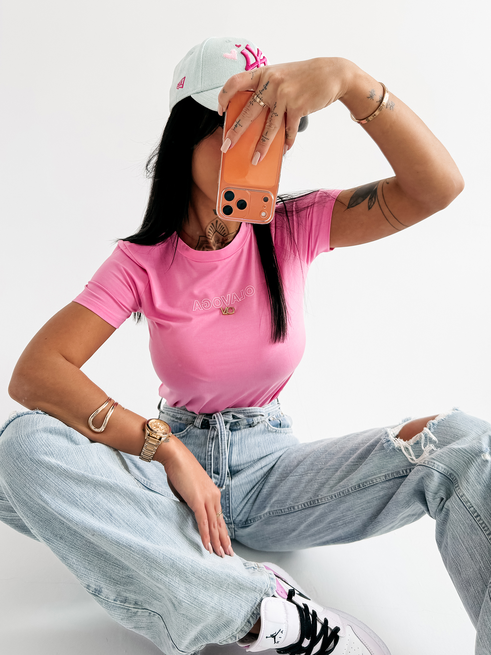 T-shirt damski OLAVOGA SIENA różowy