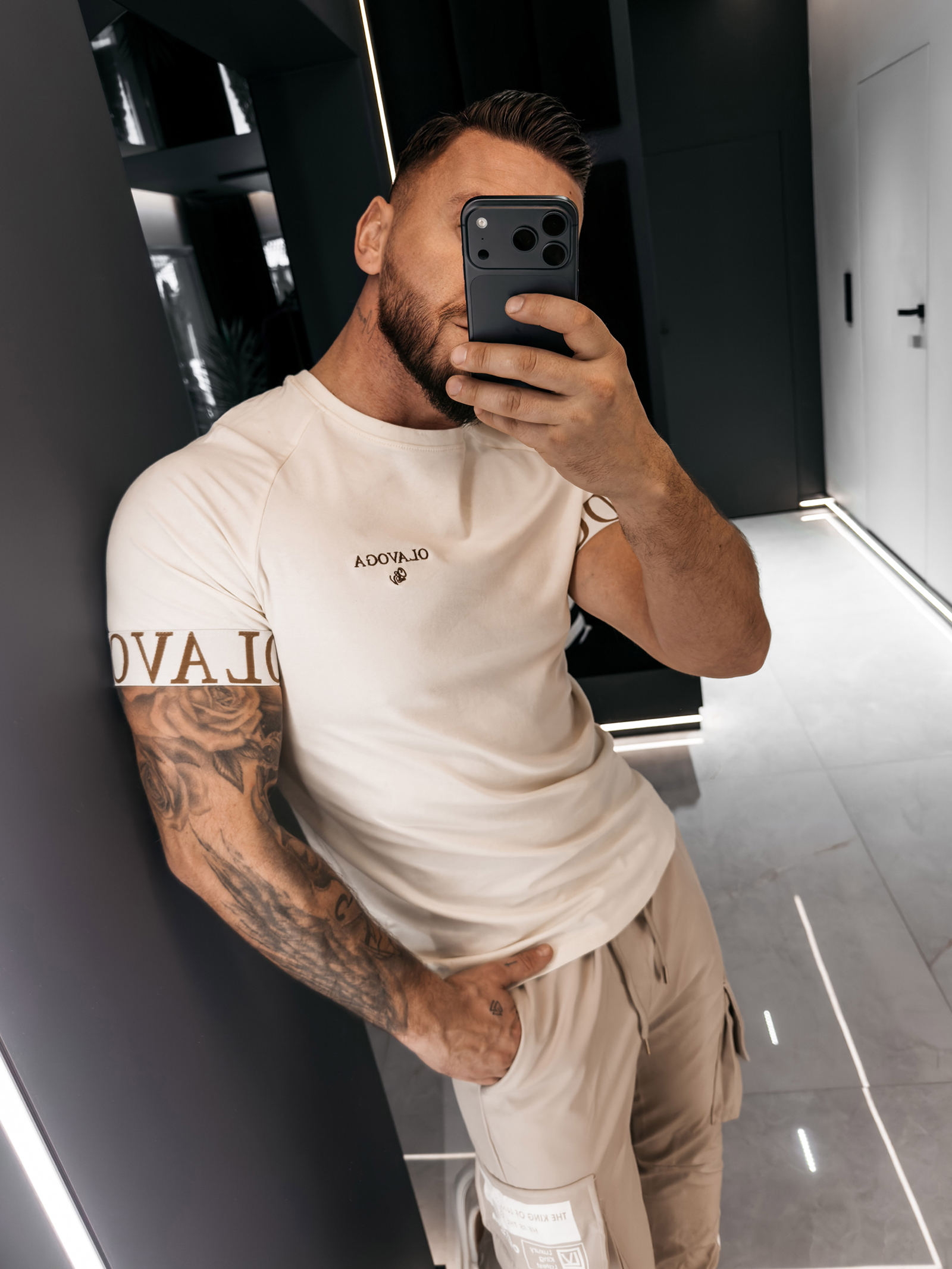 T-shirt męski OLAVOGA SKYJUE ecru