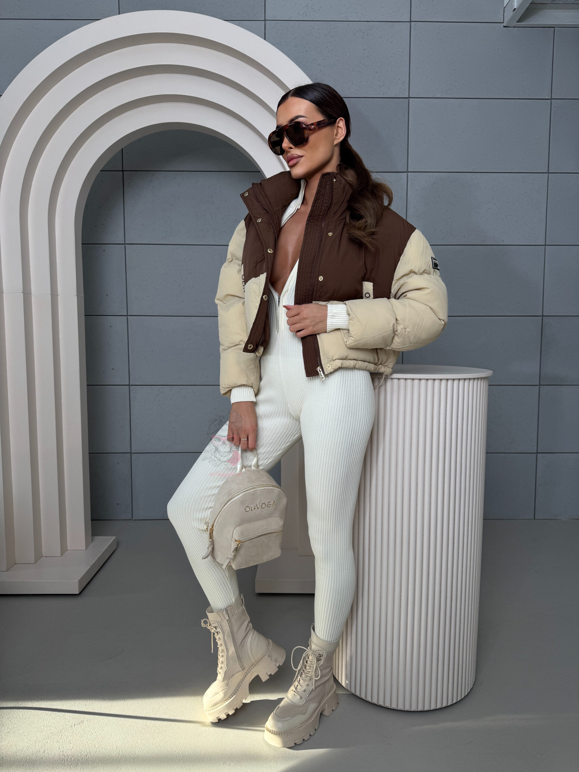 Kurtka damska OLAVOGA KIAR brązowa