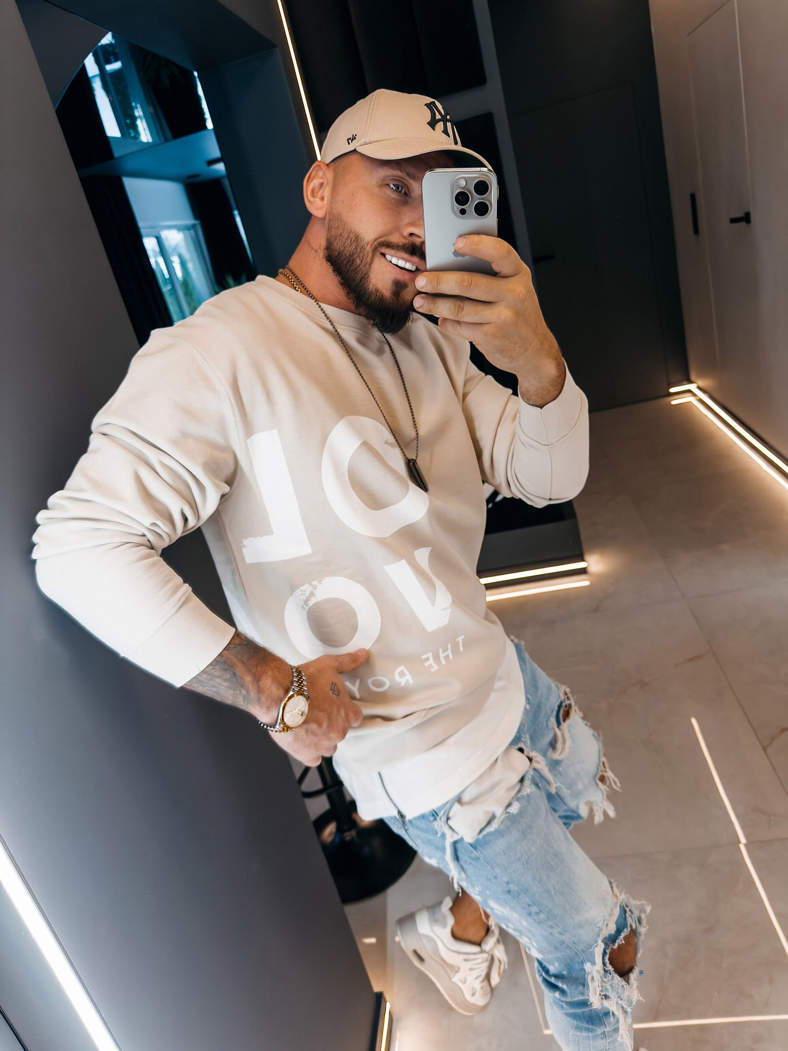 Bluza męska OLAVOGA EFFECT beżowa