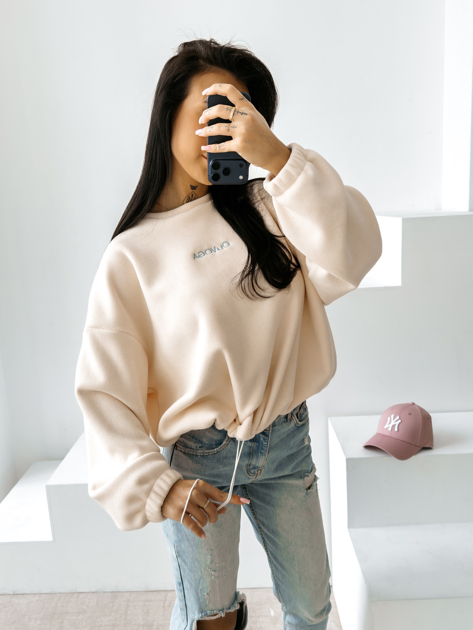 Bluza damska OLAVOGA ELENA pudrowy róż