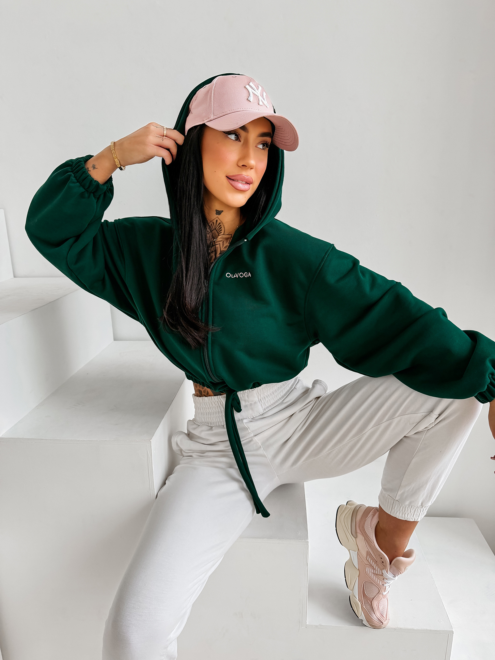 Bluza damska OLAVOGA NERIN ciemnozielona