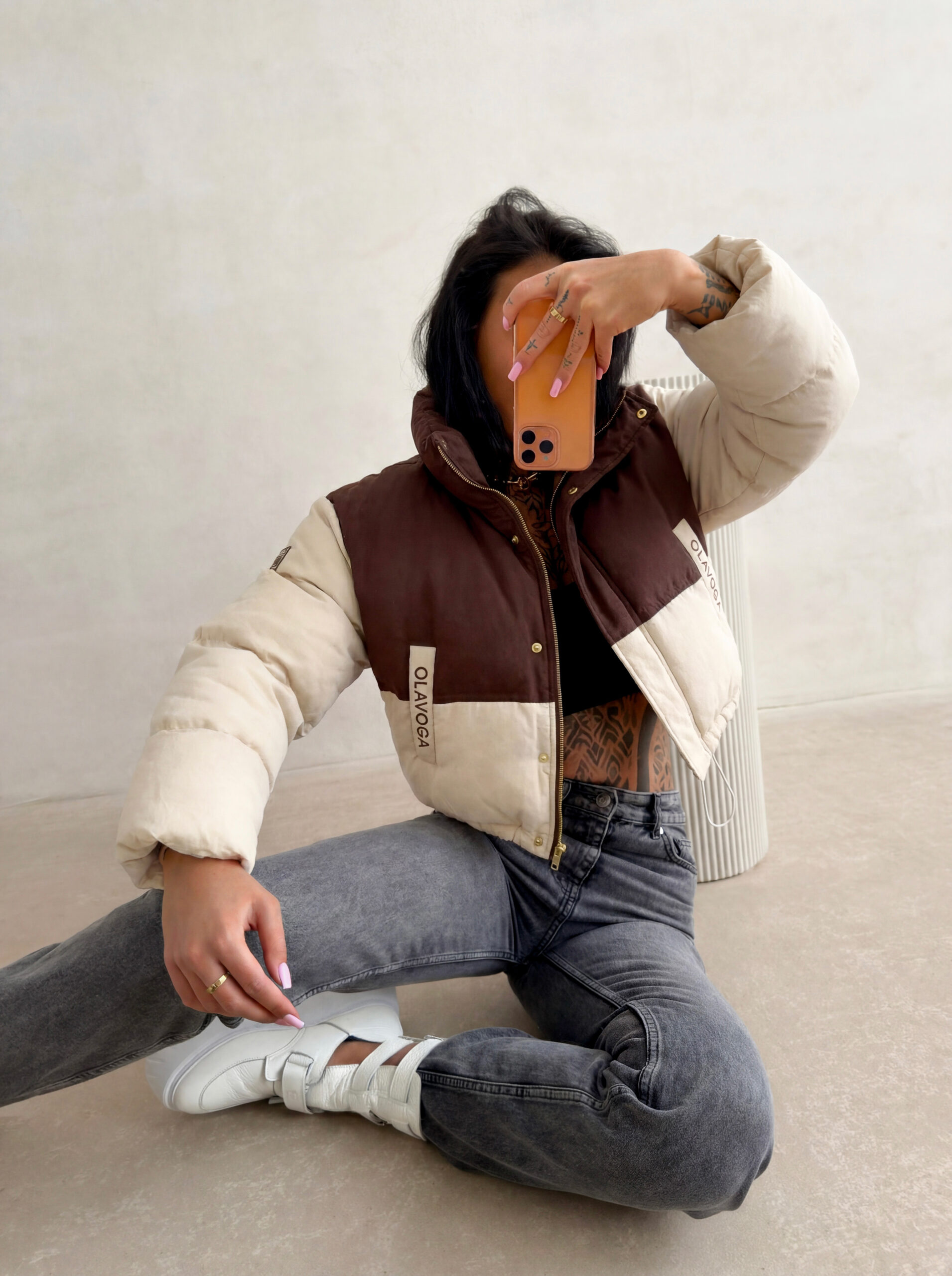 Kurtka damska OLAVOGA KIAR brązowa