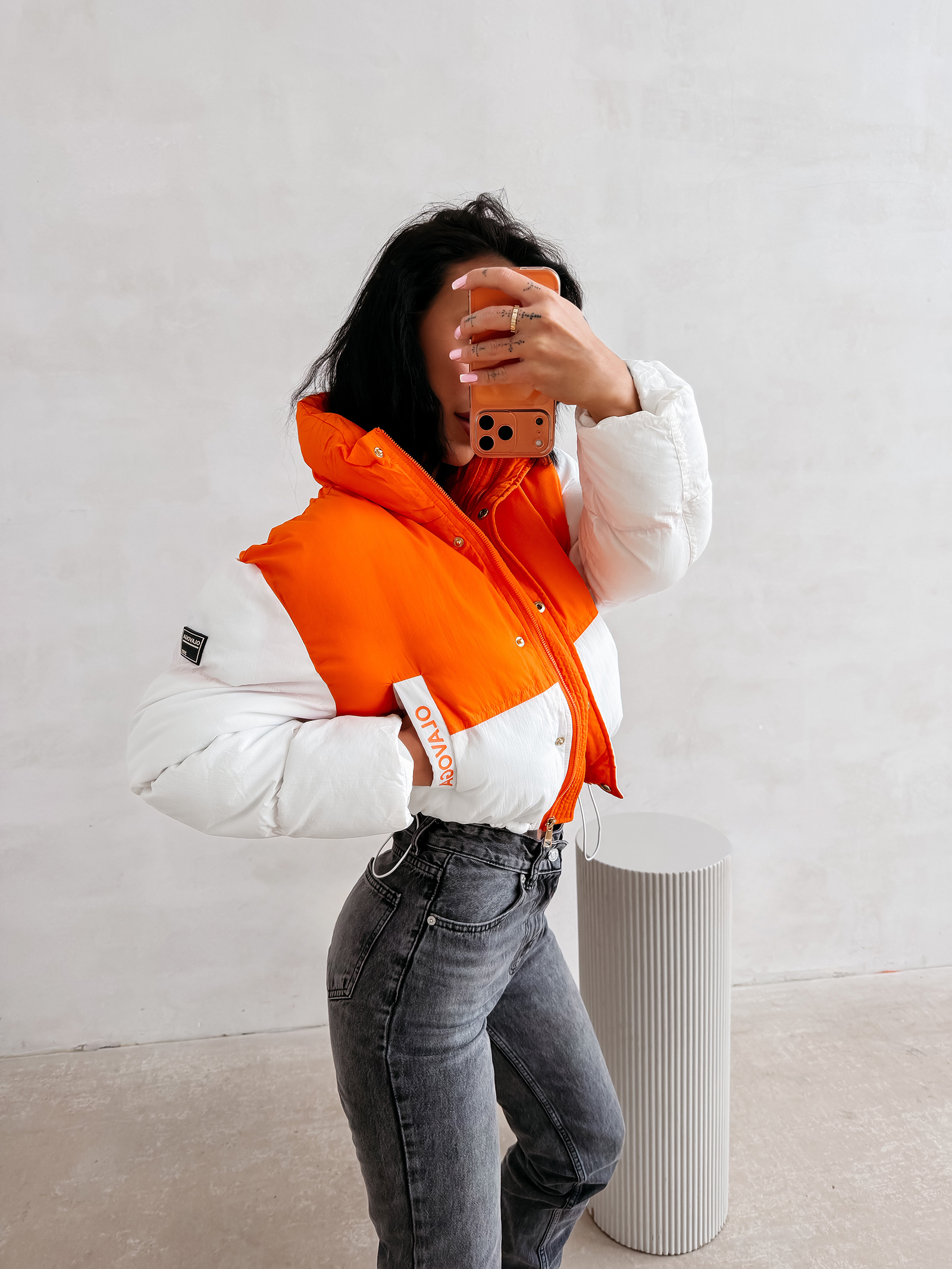 Kurtka damska OLAVOGA KIAR pomarańczowa