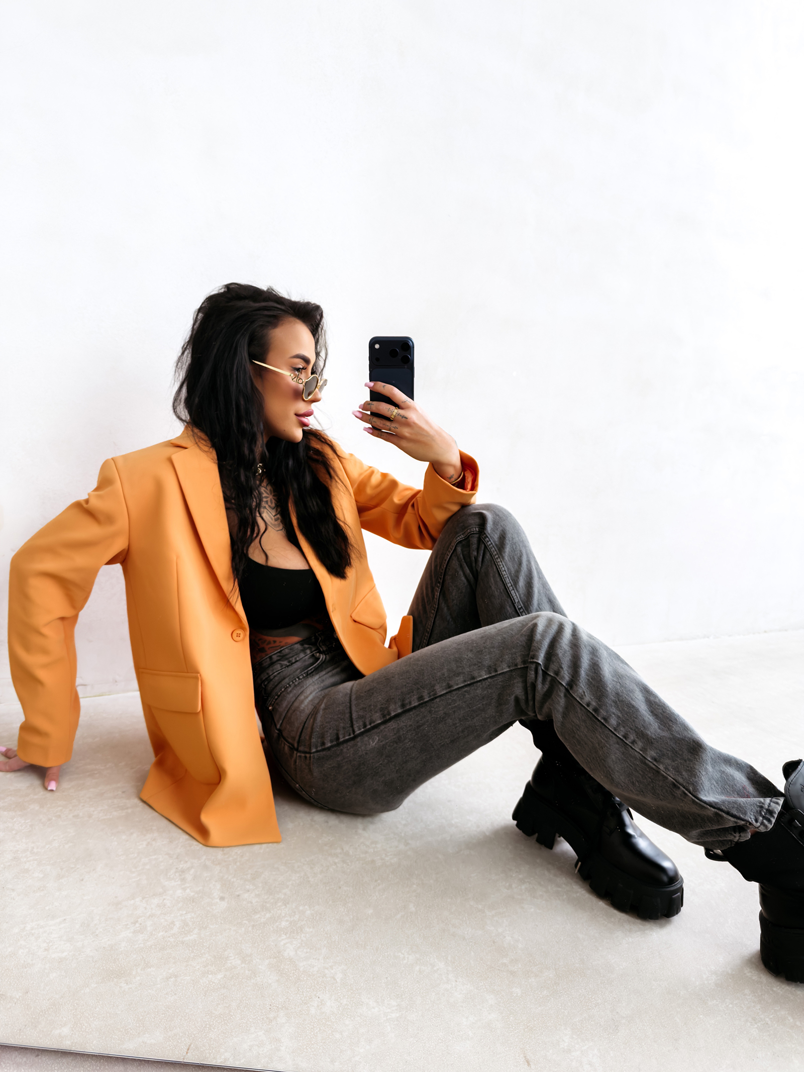 Marynarka damska OLAVOGA VALTAR pomarańczowa