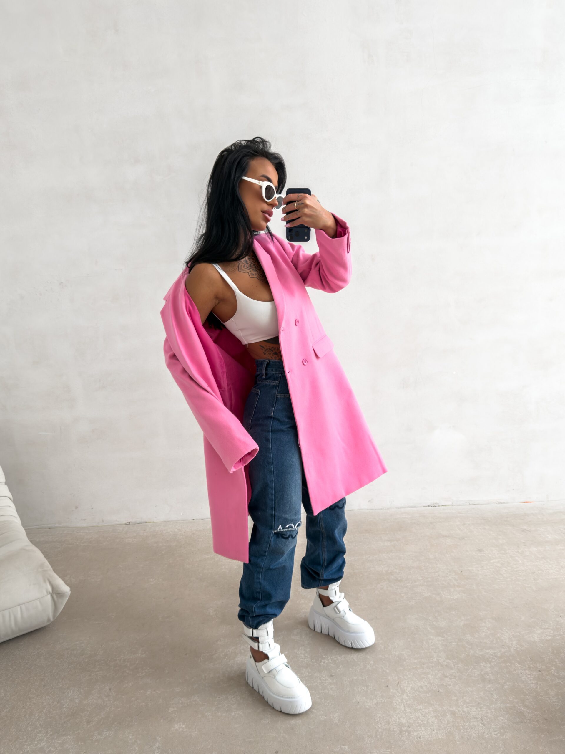 Płaszcz damski OLAVOGA FONAJ różowy