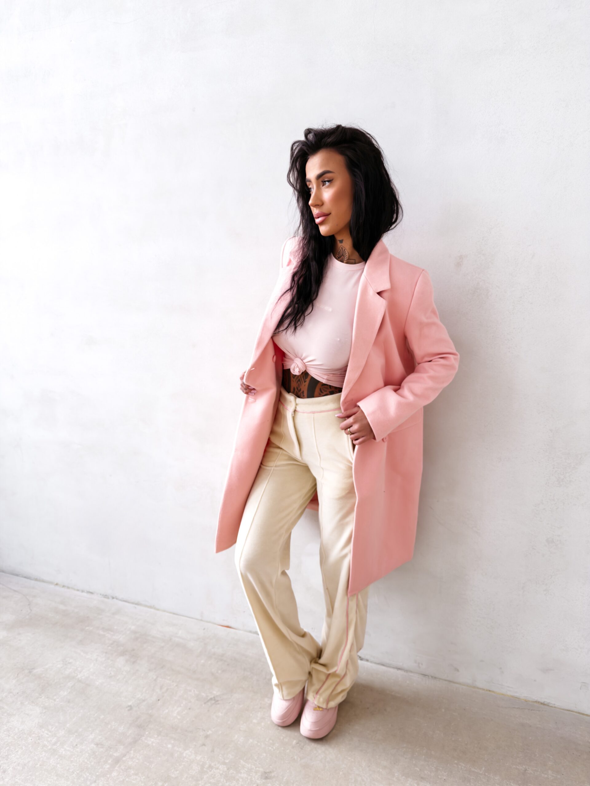 Płaszcz damski OLAVOGA FONAJ koralowy