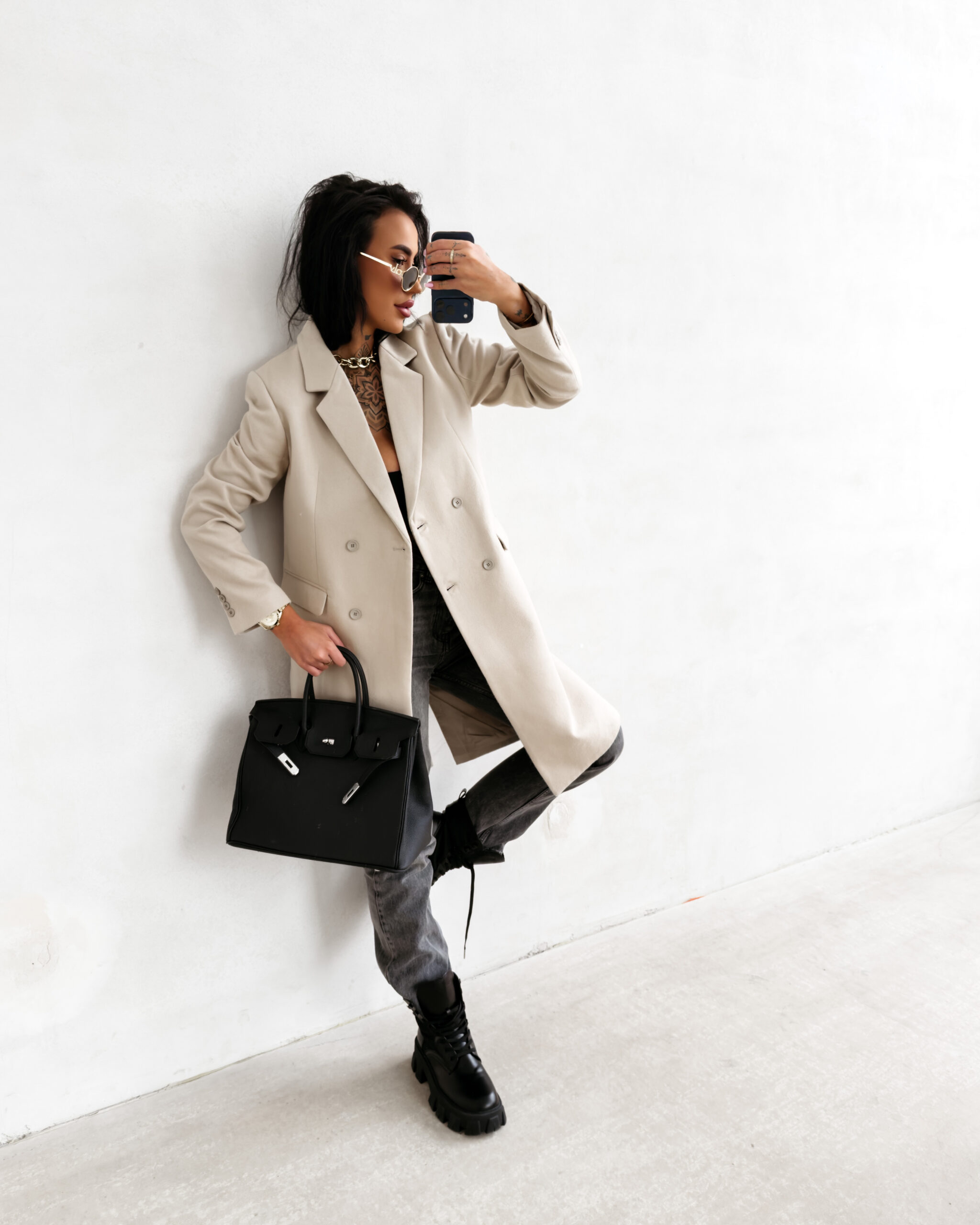 Płaszcz damski OLAVOGA FONAJ beżowy