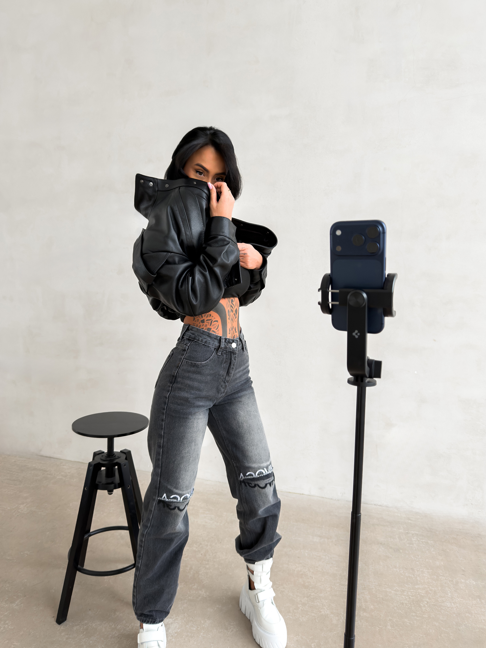 Spodnie damskie OLAVOGA DAKEN ciemnoszare