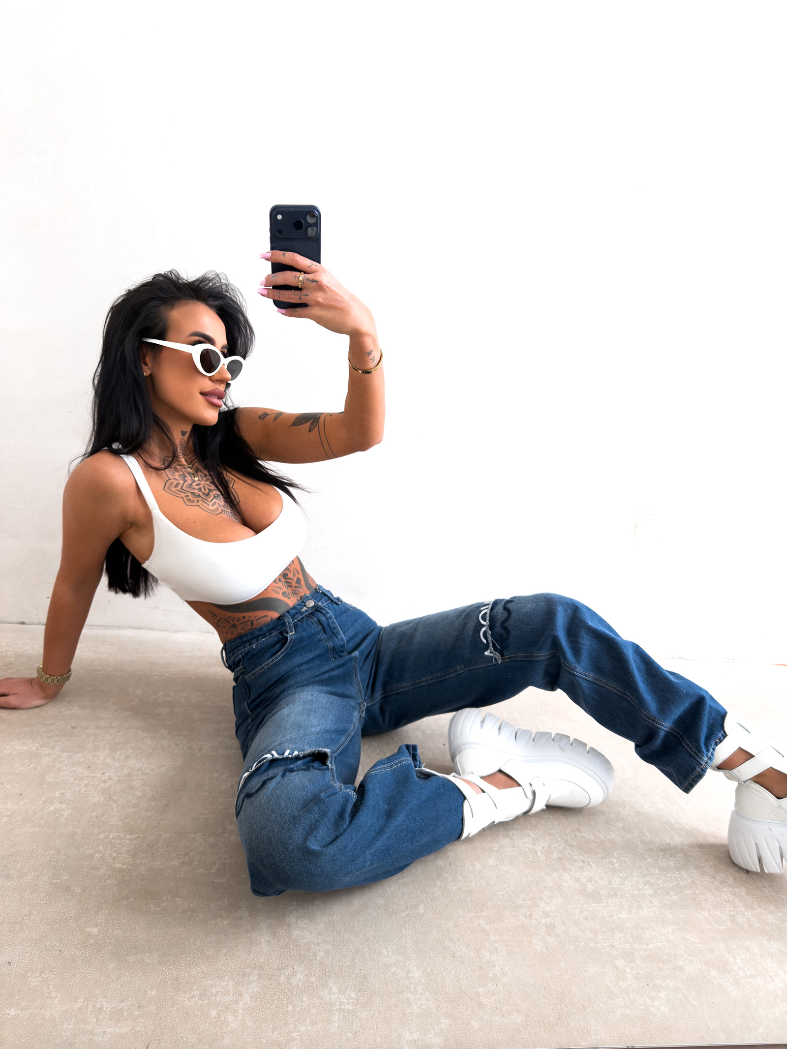 Spodnie damskie OLAVOGA DAKEN ciemnoniebieskie