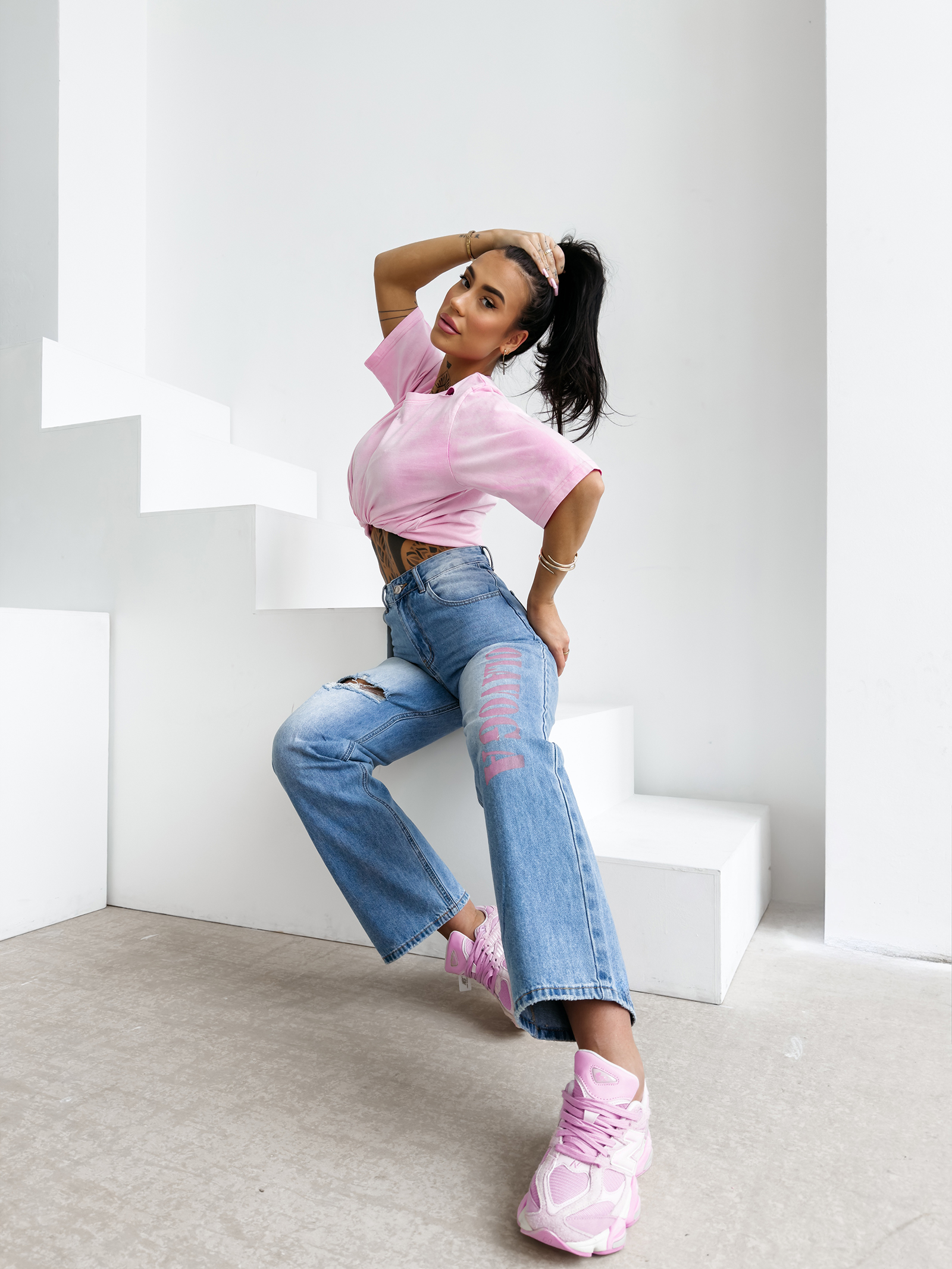 Spodnie damskie OLAVOGA LOVERI ciemnoniebieskie