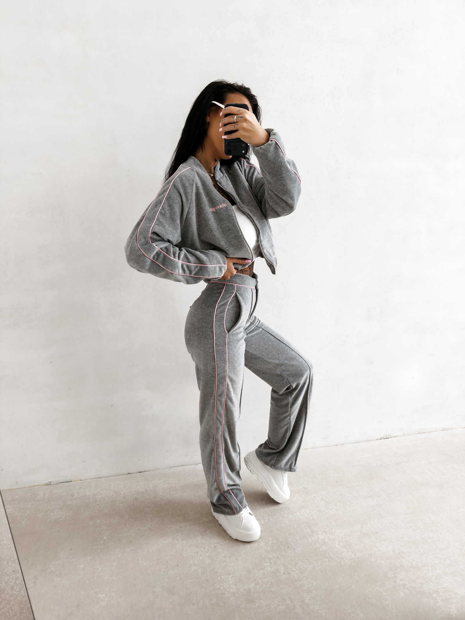 Spodnie damskie OLAVOGA VELIN szare