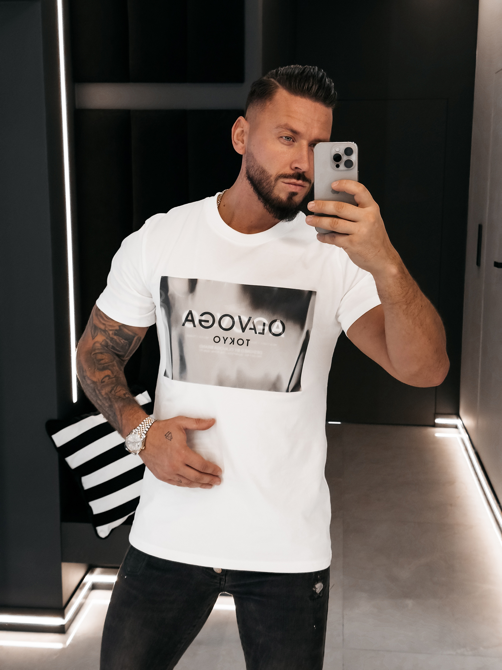 T-shirt męski OLAVOGA ALMAIN ecru