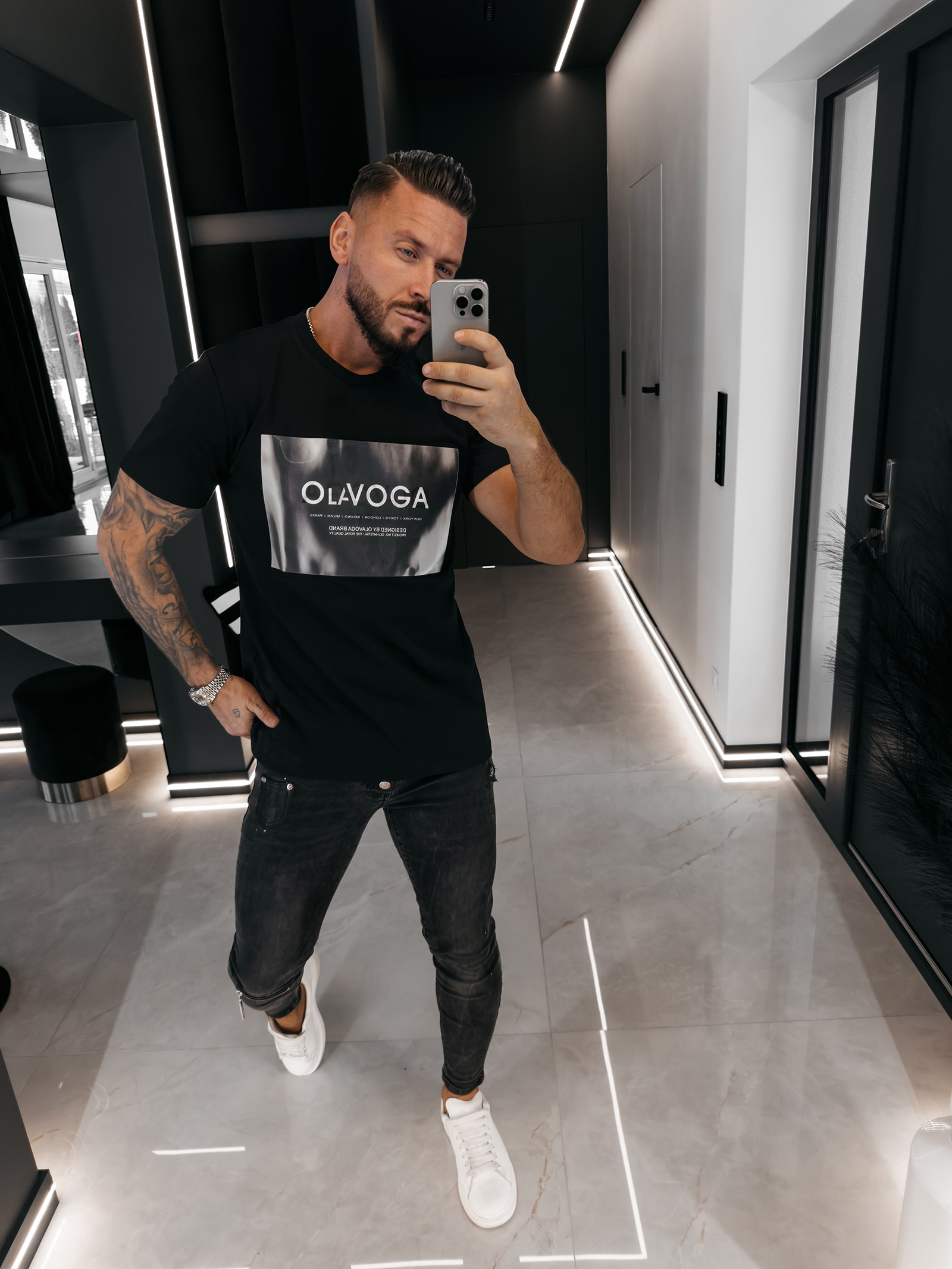 T-shirt męski OLAVOGA ALMAIN czarny