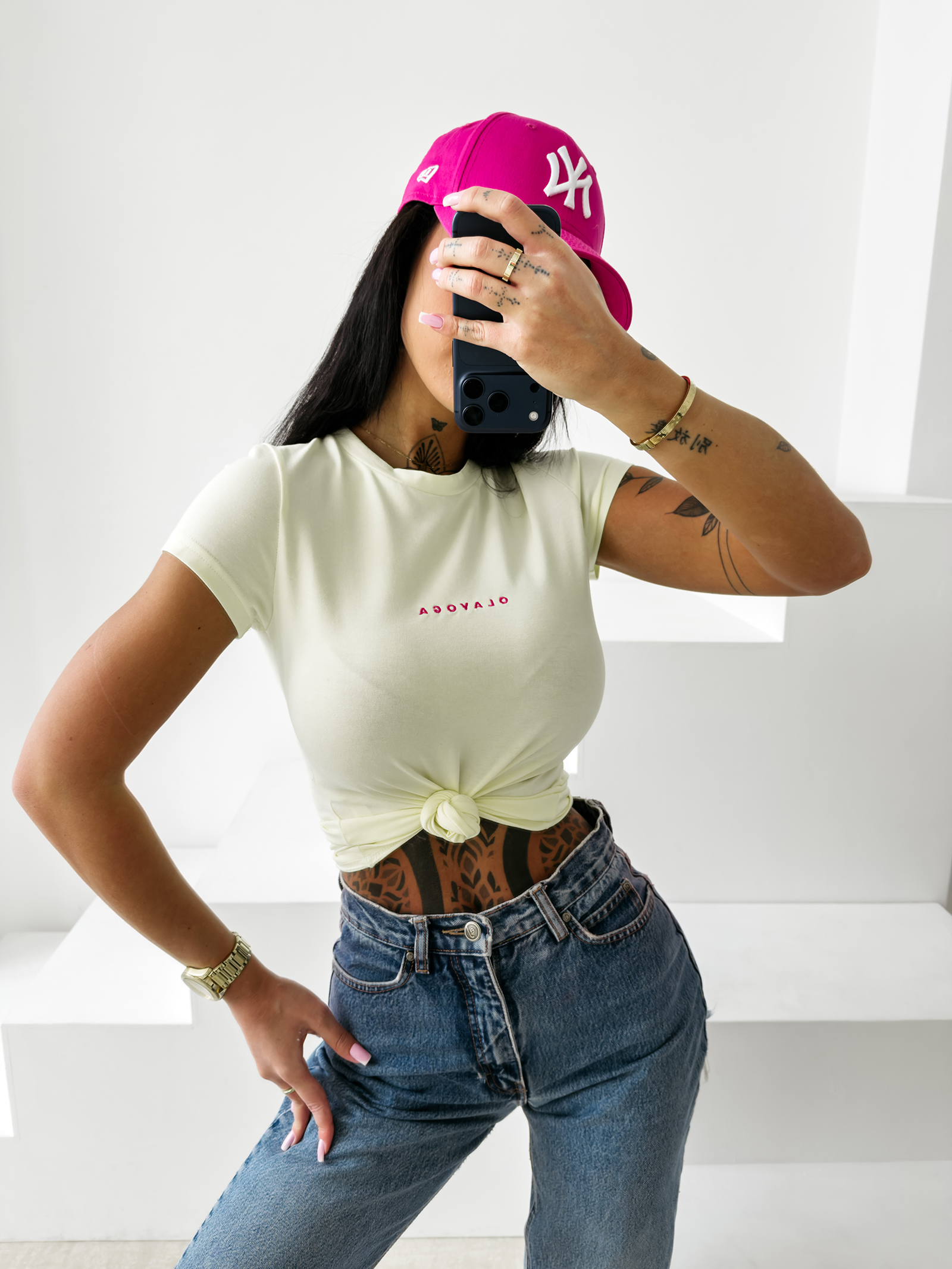 T-shirt damski OLAVOGA LIVA limonkowy