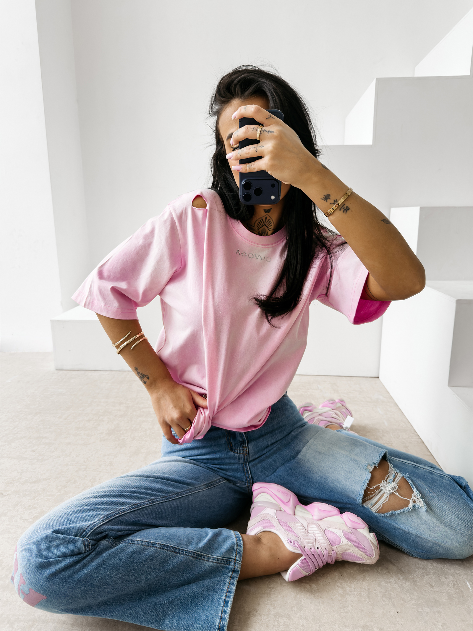 T-shirt damski OLAVOGA ZOANCE różowy