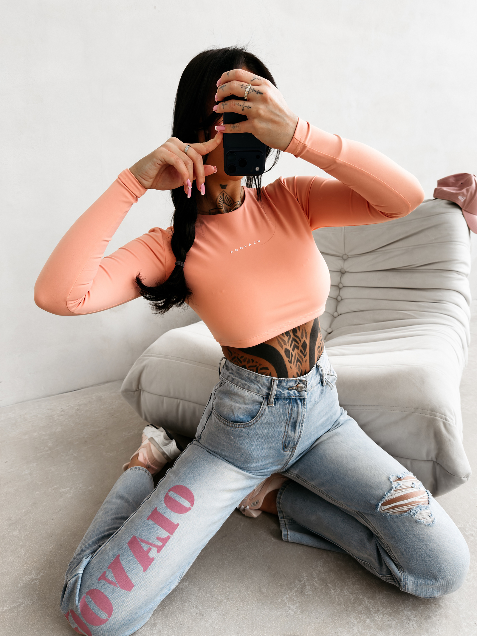 Top damski OLAVOGA VIRA koralowy róż